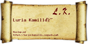 Luria Kamilló névjegykártya